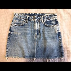All Saints Denim studded mini skirt